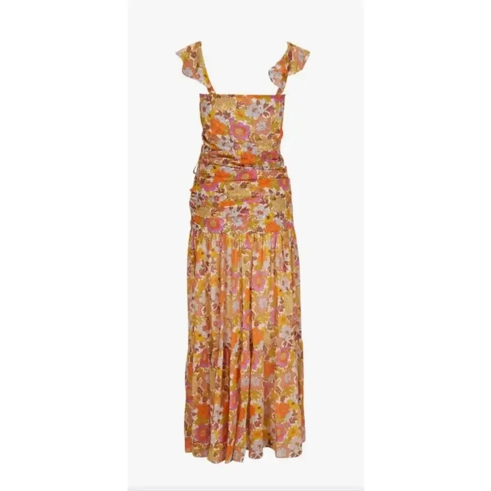 NWT Veronica Beard Silk Chiffon Alannah Dress in Orange Self Size XS - Picture 6 of 15